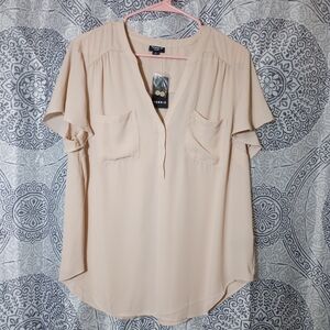 NWT Torrid Harper Georgette Flutter Sleeve Blouse Size 0/L/12